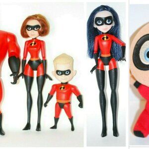 Lot of 5 Disney Pixar The Incredibles 2 Poseable 12" Figure Dolls